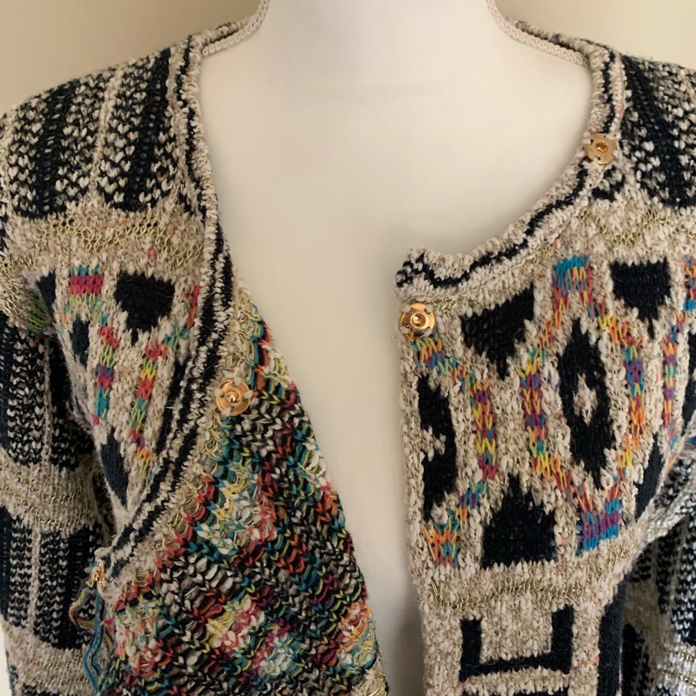 ANTHROPOLOGIE Moth brand Fringe Sweater Spectra - Picture 6 of 8